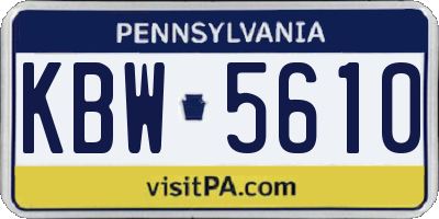 PA license plate KBW5610