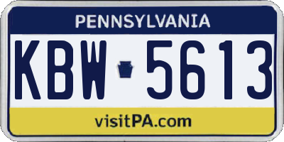 PA license plate KBW5613
