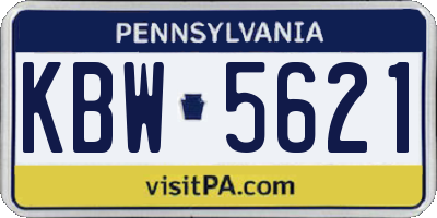 PA license plate KBW5621