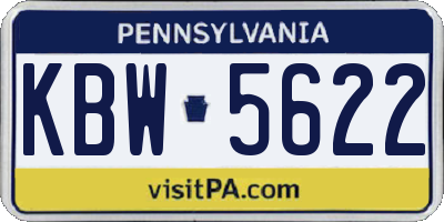 PA license plate KBW5622
