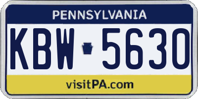 PA license plate KBW5630