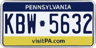 PA license plate KBW5632