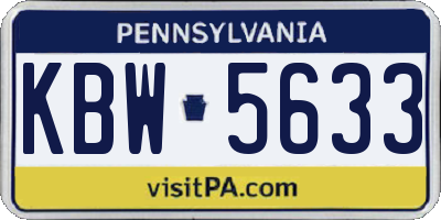 PA license plate KBW5633