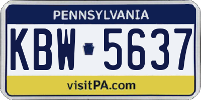 PA license plate KBW5637