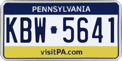 PA license plate KBW5641