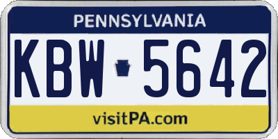 PA license plate KBW5642