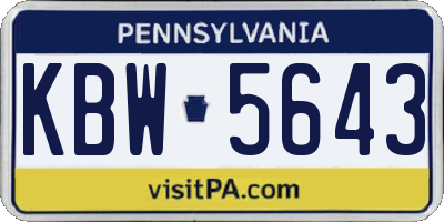PA license plate KBW5643