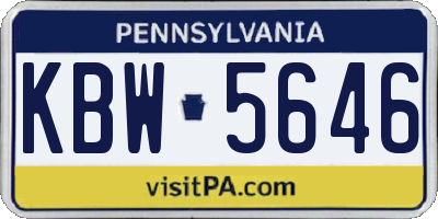 PA license plate KBW5646