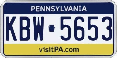 PA license plate KBW5653