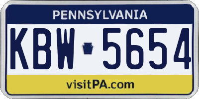 PA license plate KBW5654