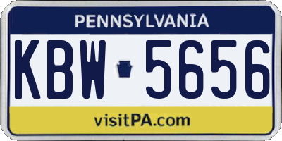 PA license plate KBW5656