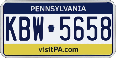 PA license plate KBW5658