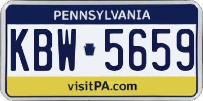 PA license plate KBW5659