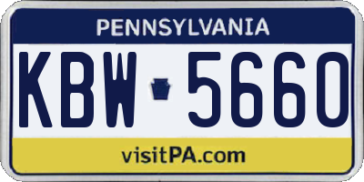 PA license plate KBW5660