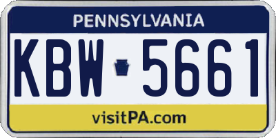 PA license plate KBW5661