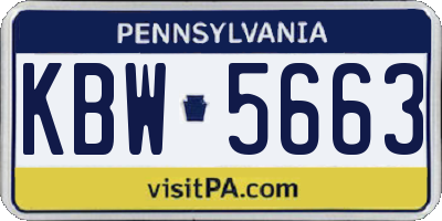 PA license plate KBW5663