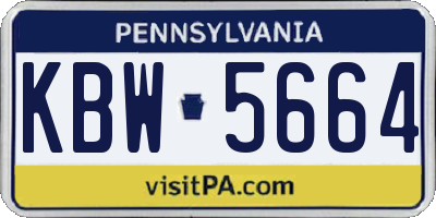 PA license plate KBW5664