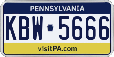 PA license plate KBW5666