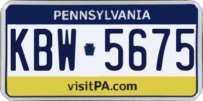 PA license plate KBW5675