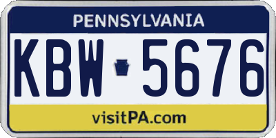 PA license plate KBW5676
