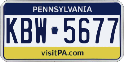 PA license plate KBW5677