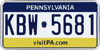 PA license plate KBW5681