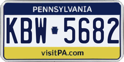 PA license plate KBW5682