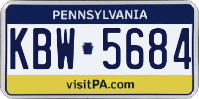 PA license plate KBW5684