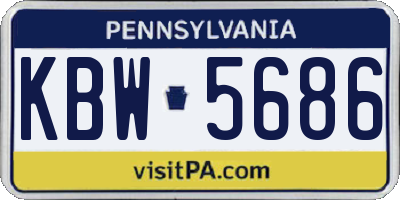 PA license plate KBW5686