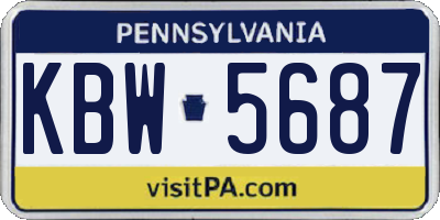 PA license plate KBW5687