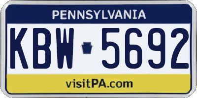 PA license plate KBW5692