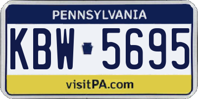 PA license plate KBW5695