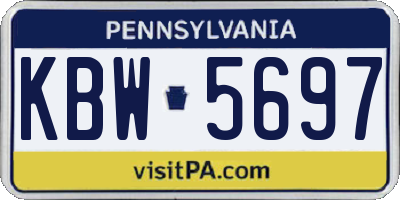 PA license plate KBW5697