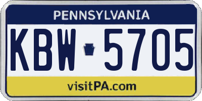 PA license plate KBW5705