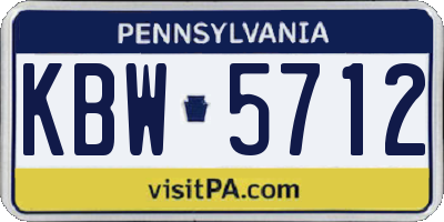 PA license plate KBW5712