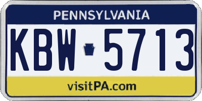 PA license plate KBW5713