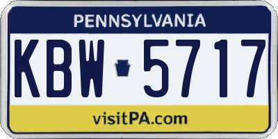 PA license plate KBW5717