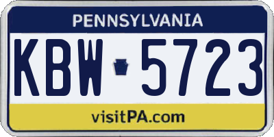PA license plate KBW5723