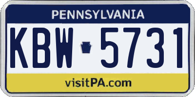 PA license plate KBW5731