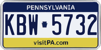 PA license plate KBW5732