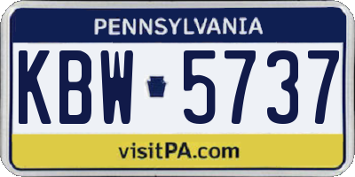 PA license plate KBW5737