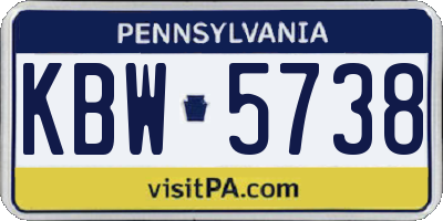 PA license plate KBW5738