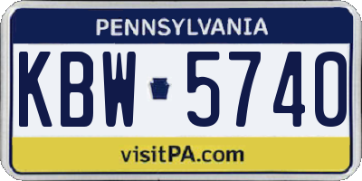 PA license plate KBW5740