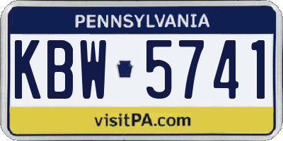 PA license plate KBW5741
