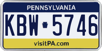 PA license plate KBW5746