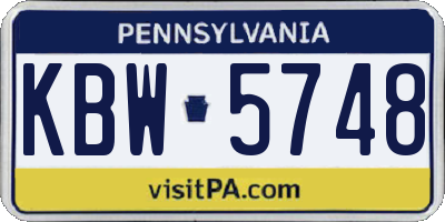 PA license plate KBW5748