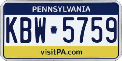 PA license plate KBW5759