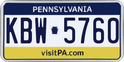 PA license plate KBW5760