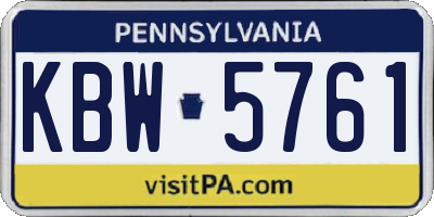 PA license plate KBW5761
