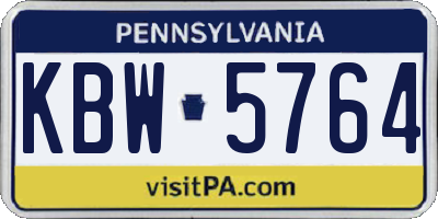 PA license plate KBW5764